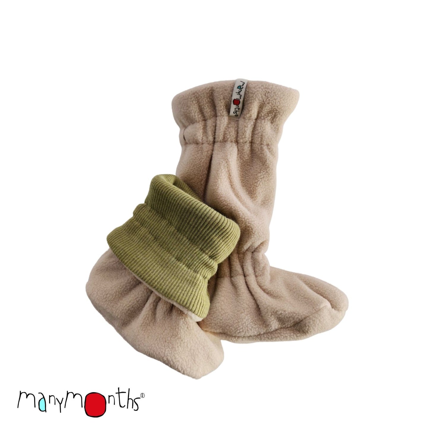 Botosei ManyMonths Winter Booties pt babywearing - Pea Puree Green/ Beige