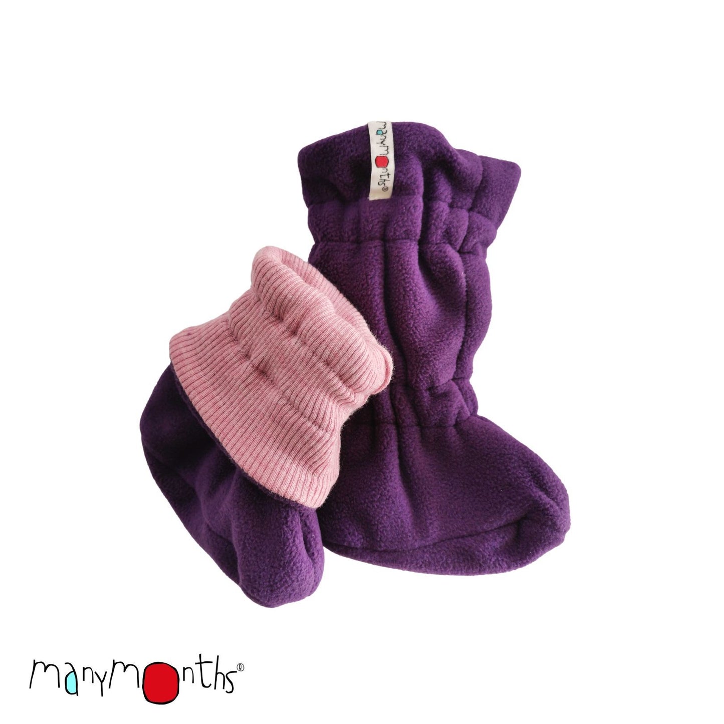 Botosei ManyMonths Winter Booties pt babywearing - Wind Rose/Plum