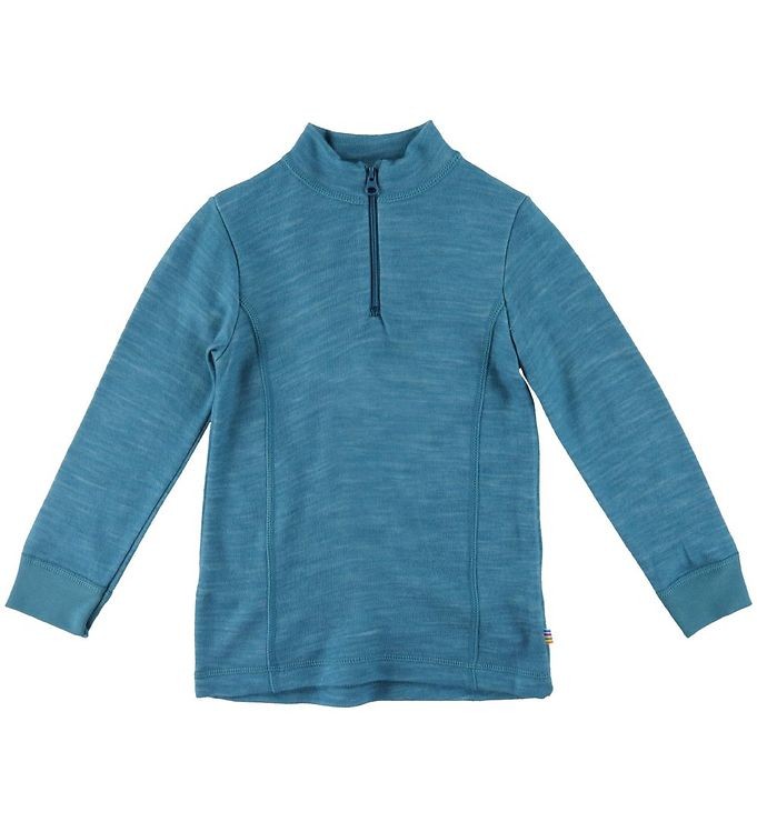 JOHA - Bluza din lana merinos si bambus organic - Petrol Blue