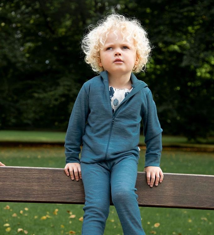 JOHA - Colanti din lana merinos si bambus organic - Petrol Blue