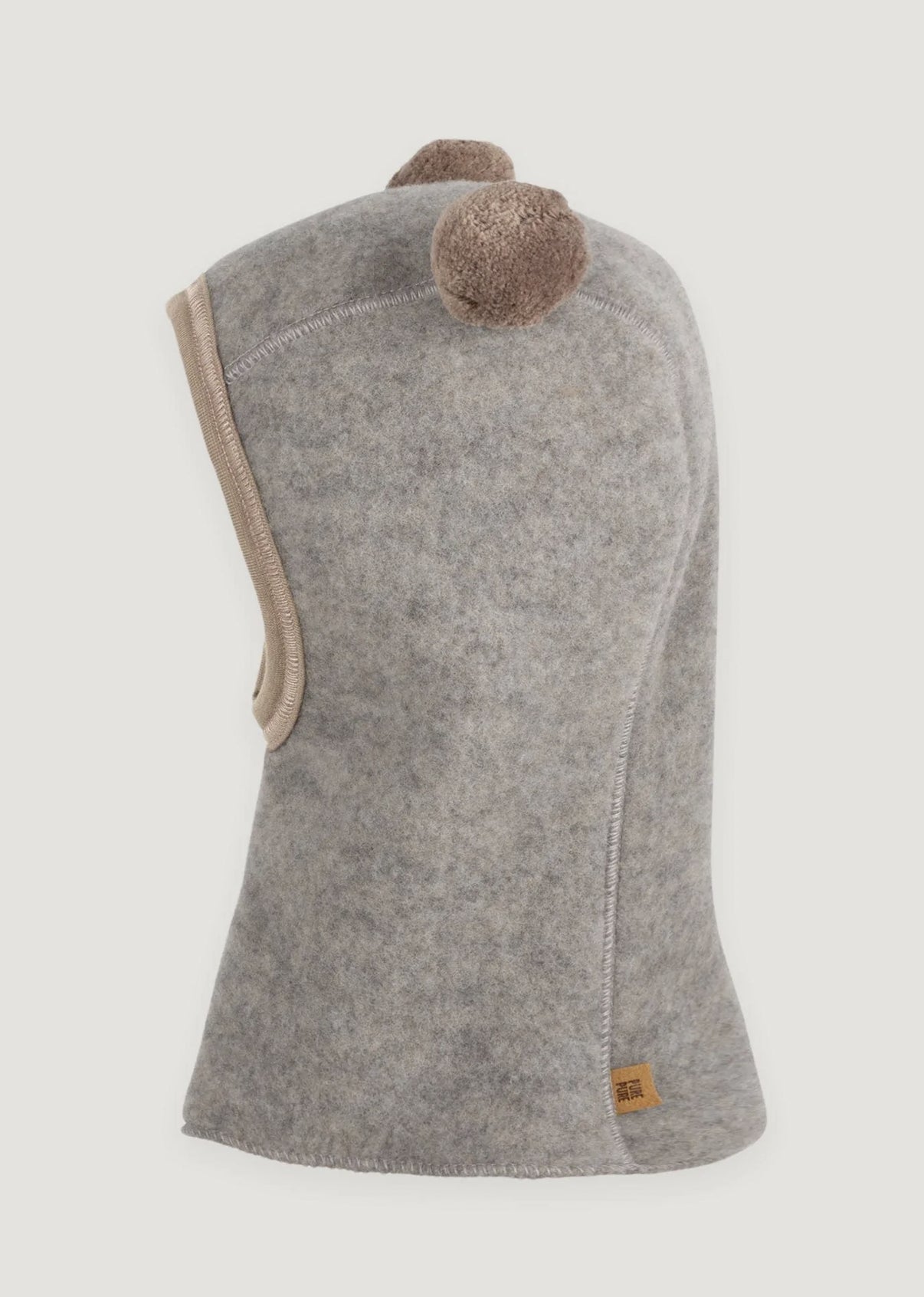 Cagulă din lână fleece organică cu pom-pom Pure Pure - Moonrock