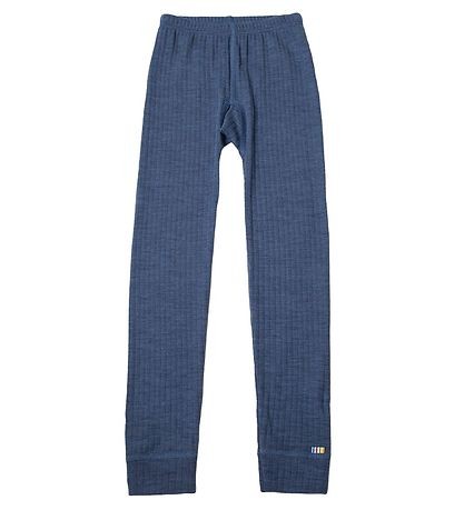 JOHA - Colanti basic din lana merinos - Blue Melange