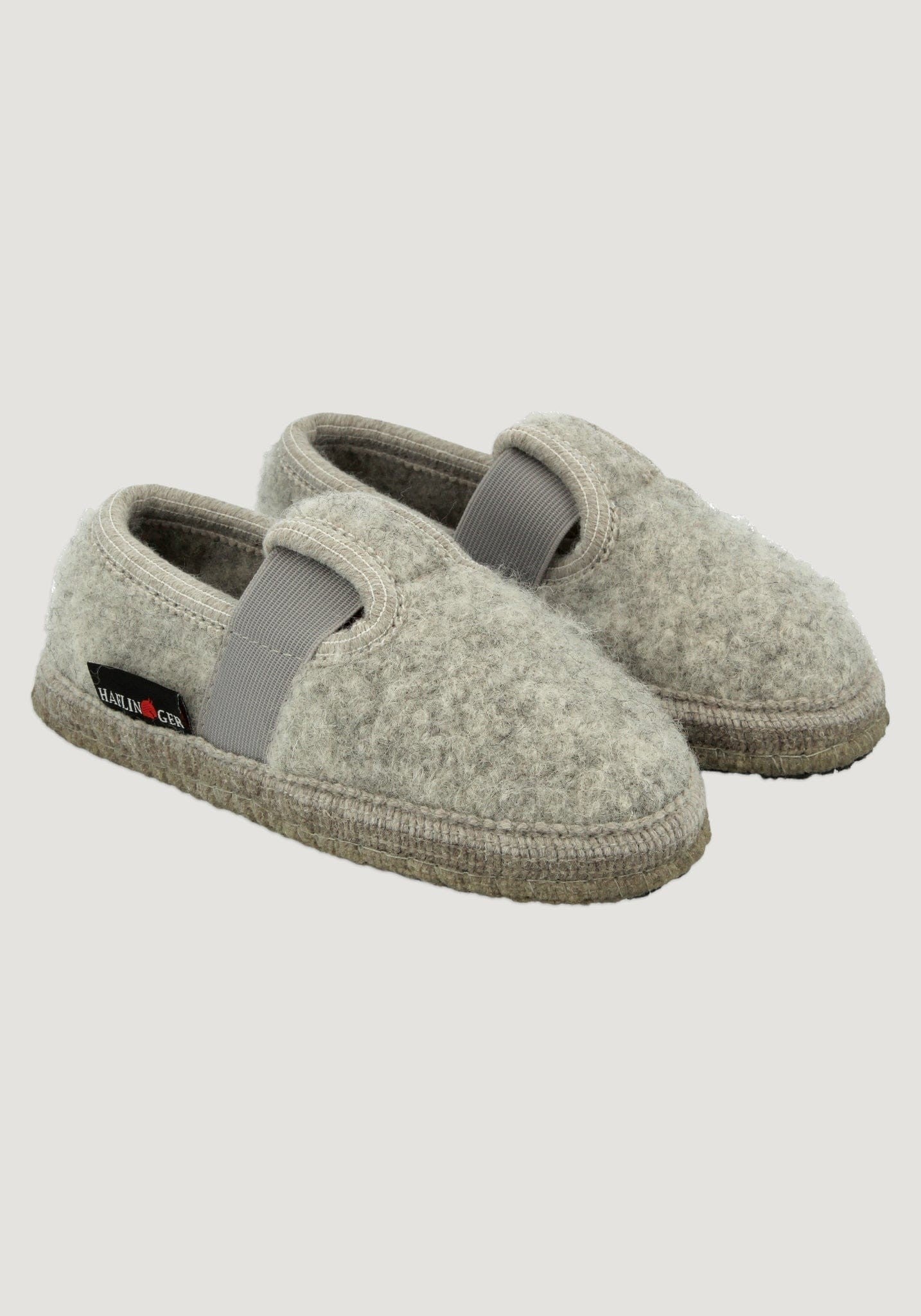 Pantofi interior Haflinger din lână - Joschi Stone Grey (copii și adulți)