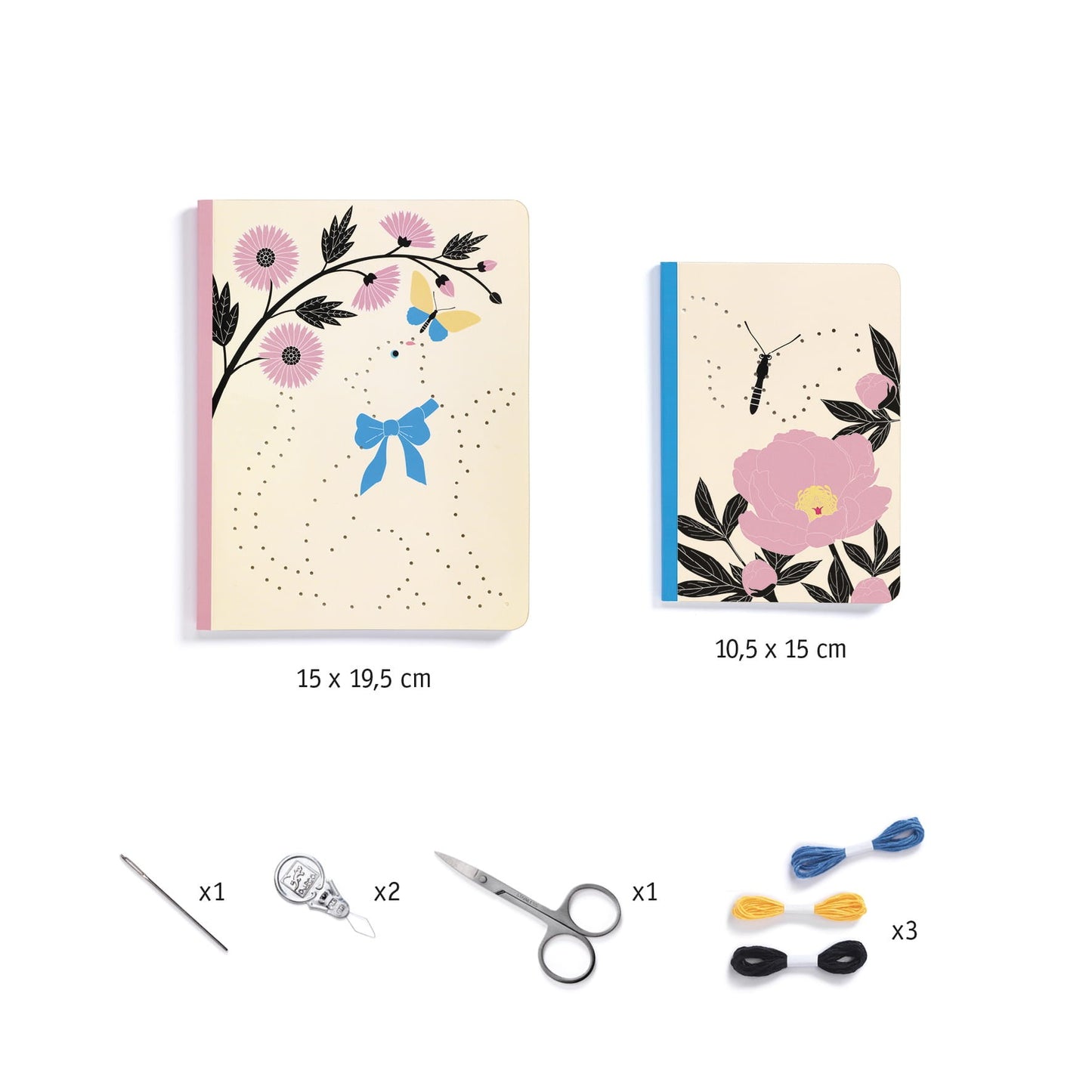 Set DIY Djeco, Carnete cu coperta cusuta