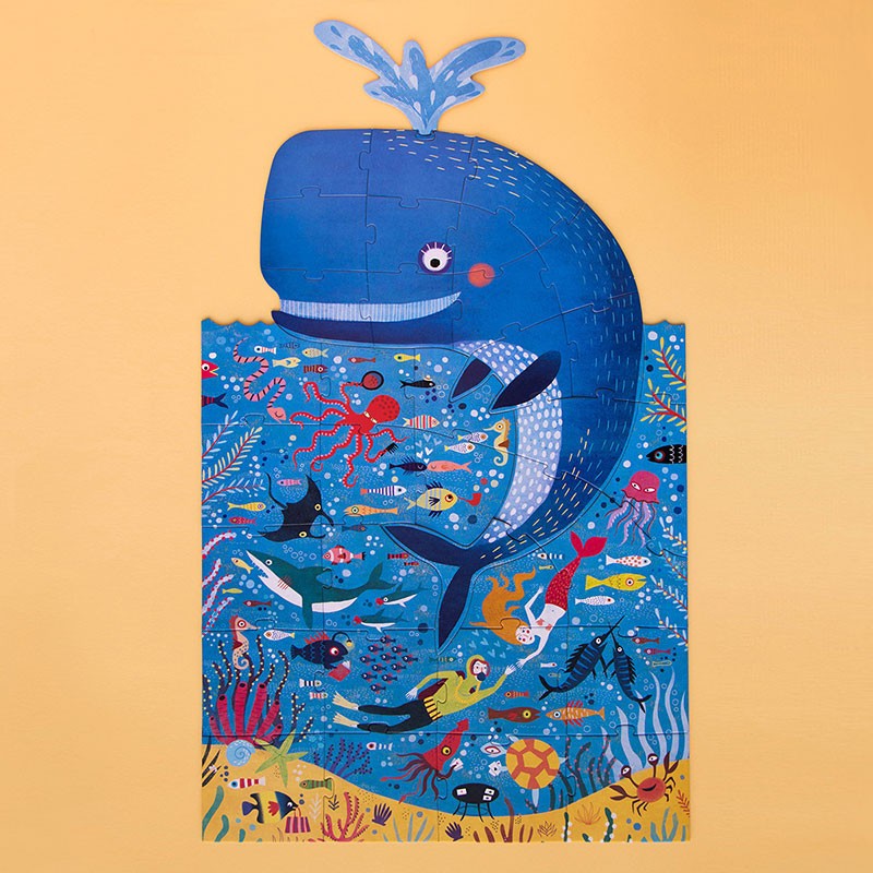 Puzzle Londji, Balena albastră în ocean