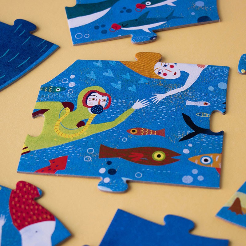 Puzzle Londji, Balena albastră în ocean