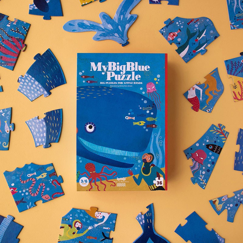 Puzzle Londji, Balena albastră în ocean