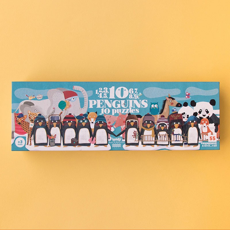 Puzzle progresiv 1,2,3...10 pinguini Londji