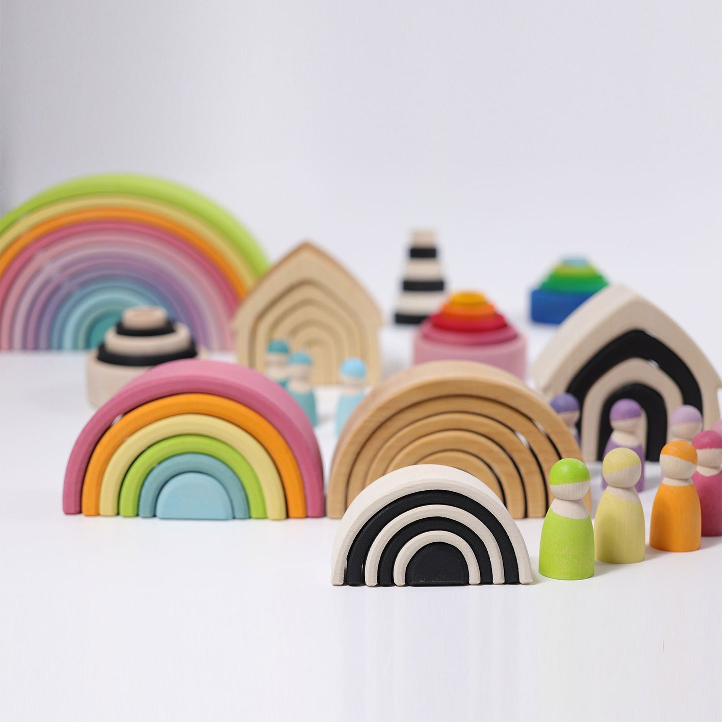 Set Curcubeu Grimms, 6 piese, pastel