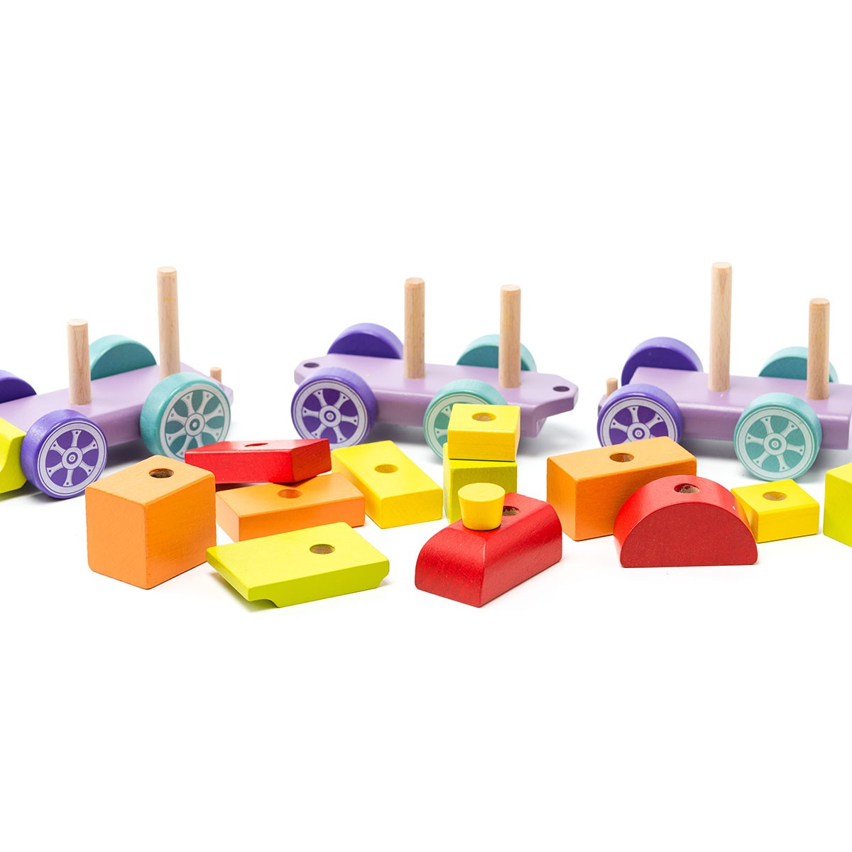 Jucarie din lemn Cubika - Trenulet Rainbow Express