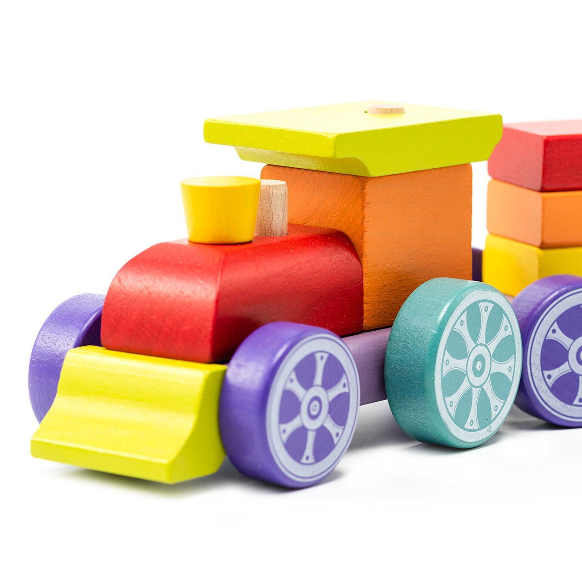 Jucarie din lemn Cubika - Trenulet Rainbow Express