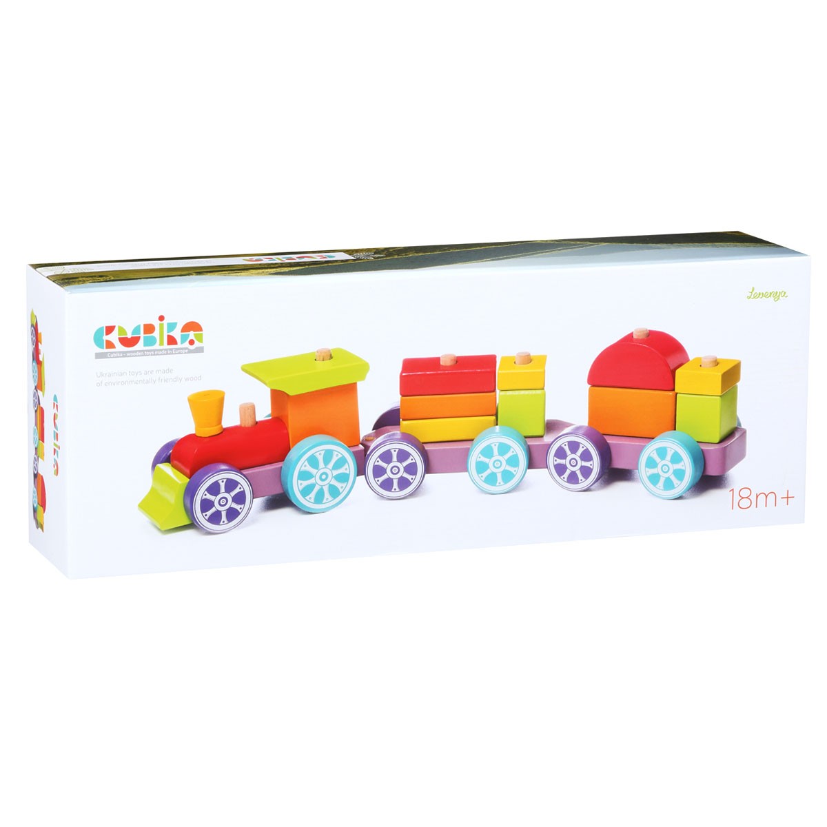 Jucarie din lemn Cubika - Trenulet Rainbow Express