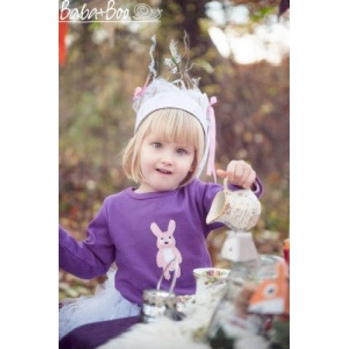 Tricou cu mânecă lungă din bumbac organic imprimat Baba+Boo Little Miss Rabbit