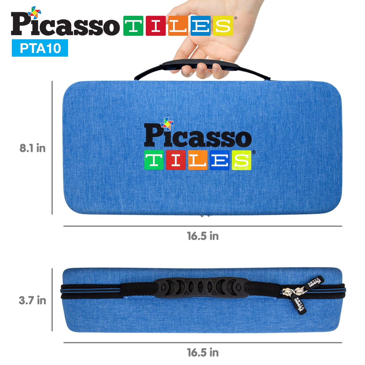Geantă de transport PicassoTiles® pentru seturile magnetice de construcție, figurinele sau blocurile de construcție PicassoToys®