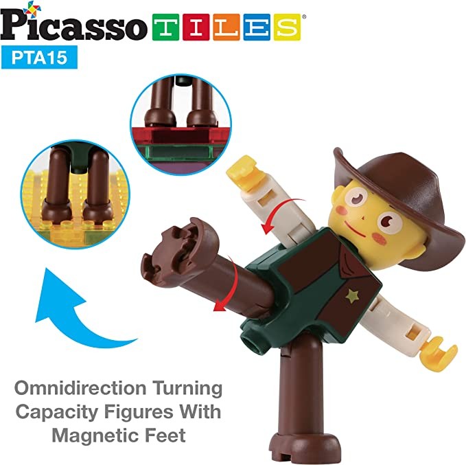 Set PicassoTiles - 15 figurine magnetice