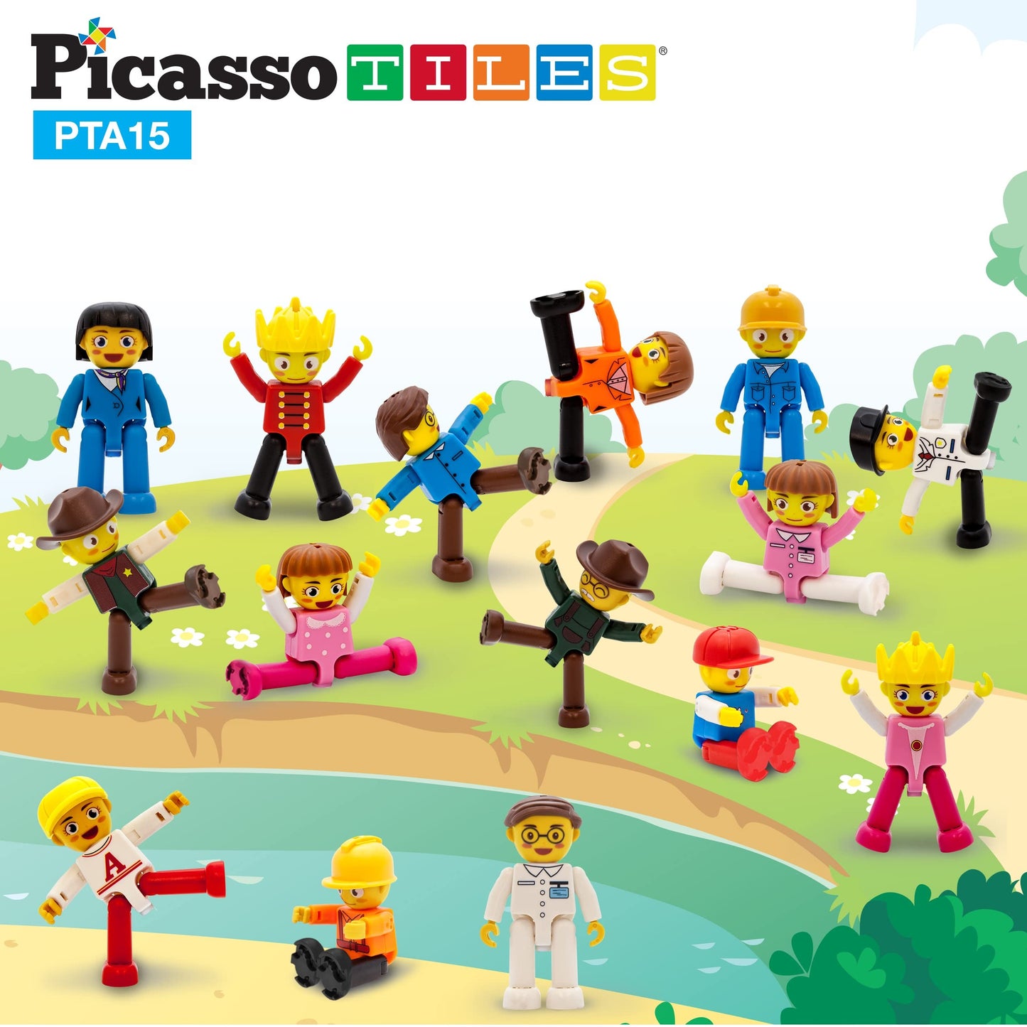 Set PicassoTiles - 15 figurine magnetice