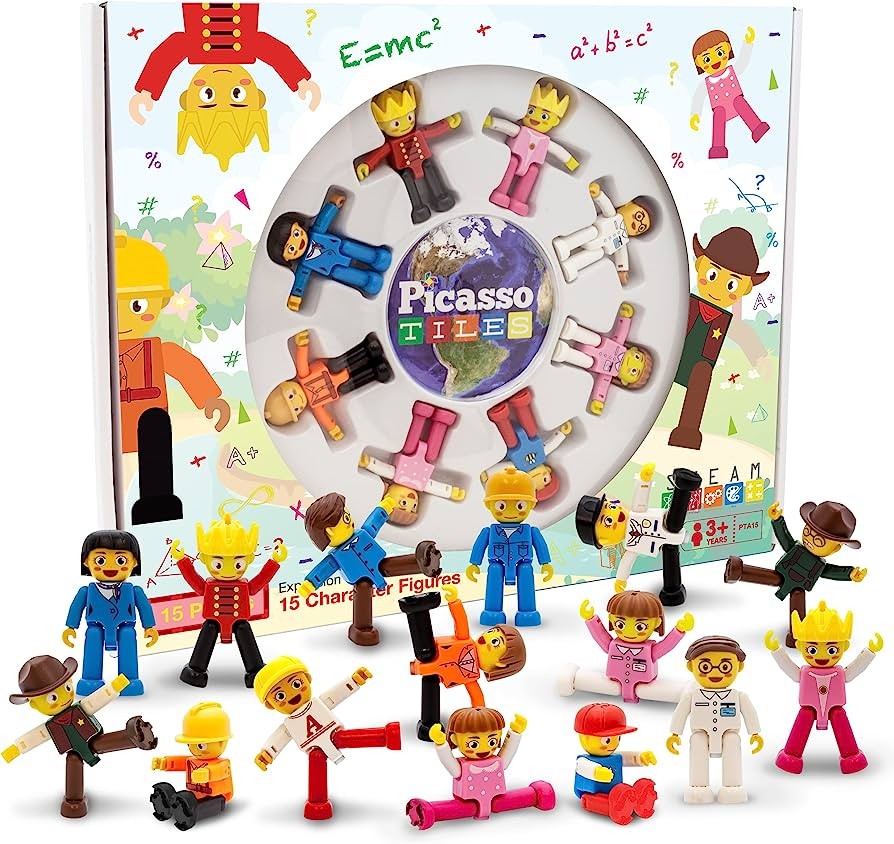 Set PicassoTiles - 15 figurine magnetice