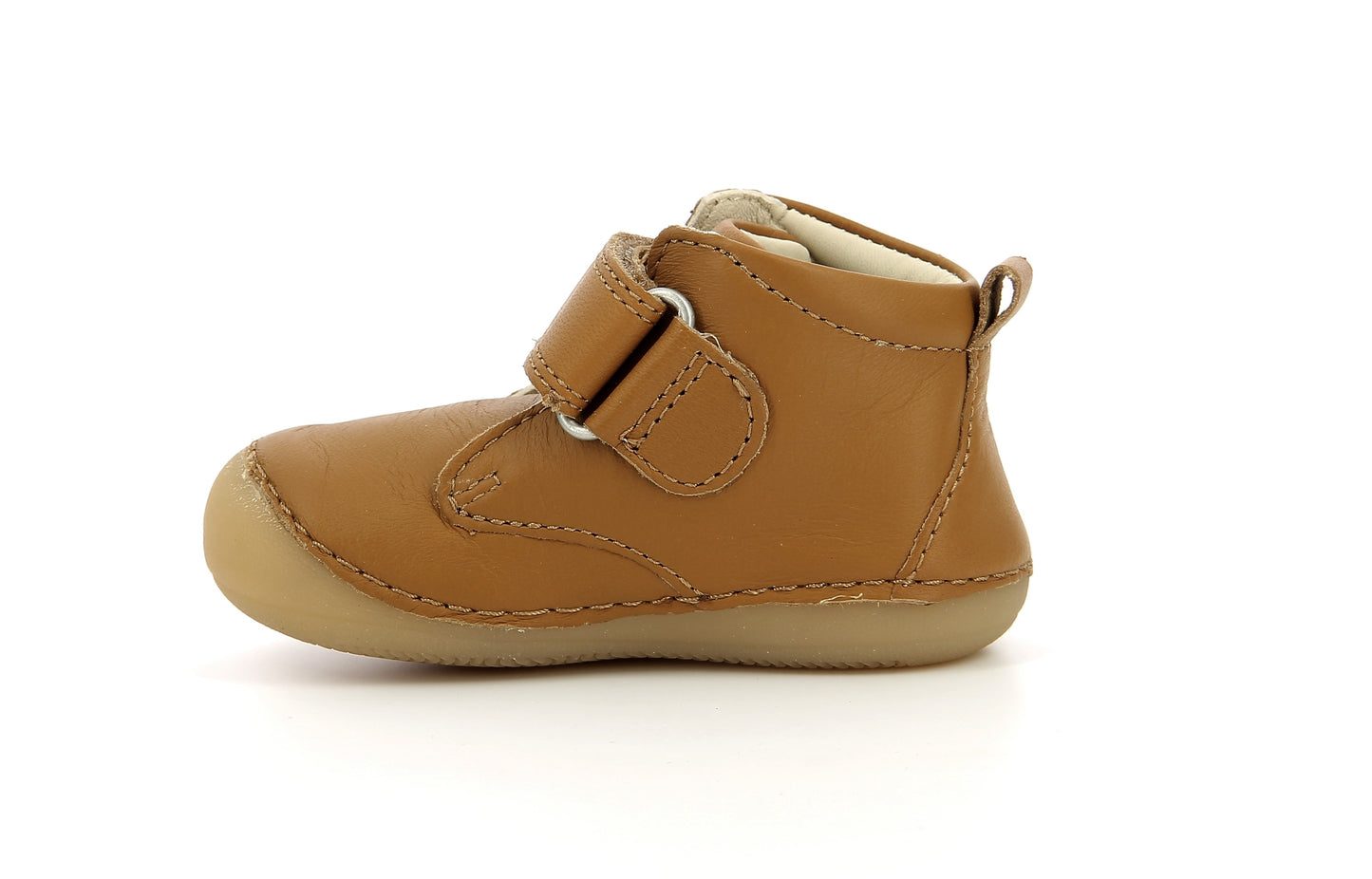 Ghete din piele cu velcro Kickers - SABIO - Light Camel