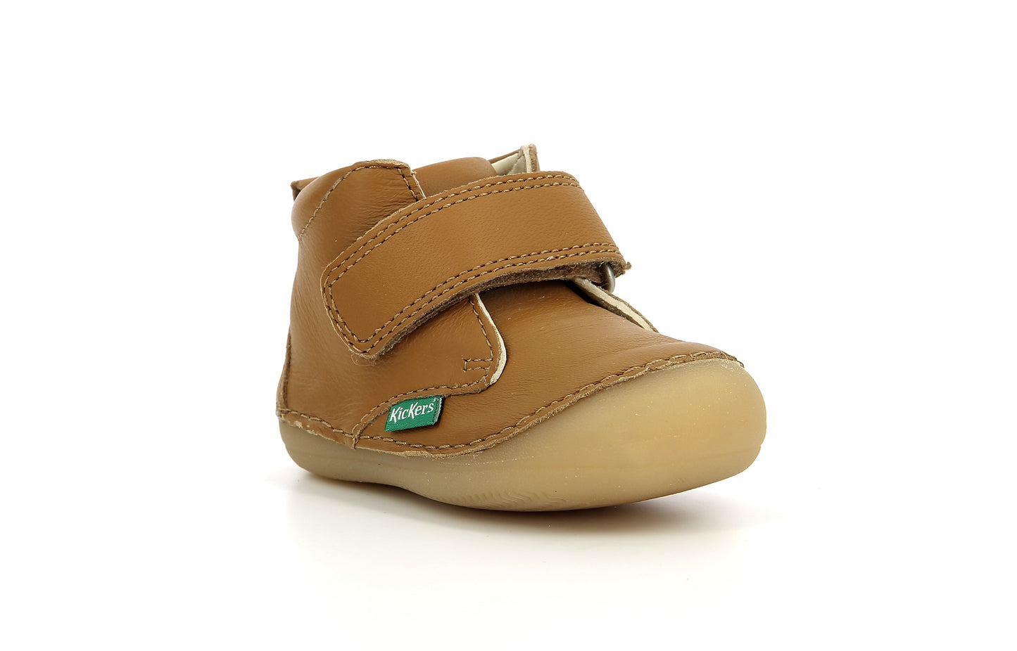 Ghete din piele cu velcro Kickers - SABIO - Light Camel