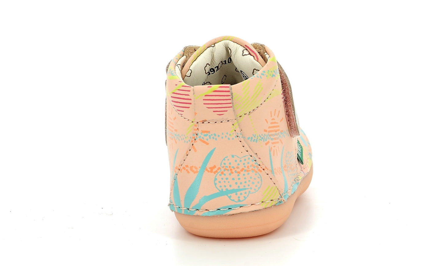 Ghete din piele cu velcro Kickers - SABIO - Rose Sunshine
