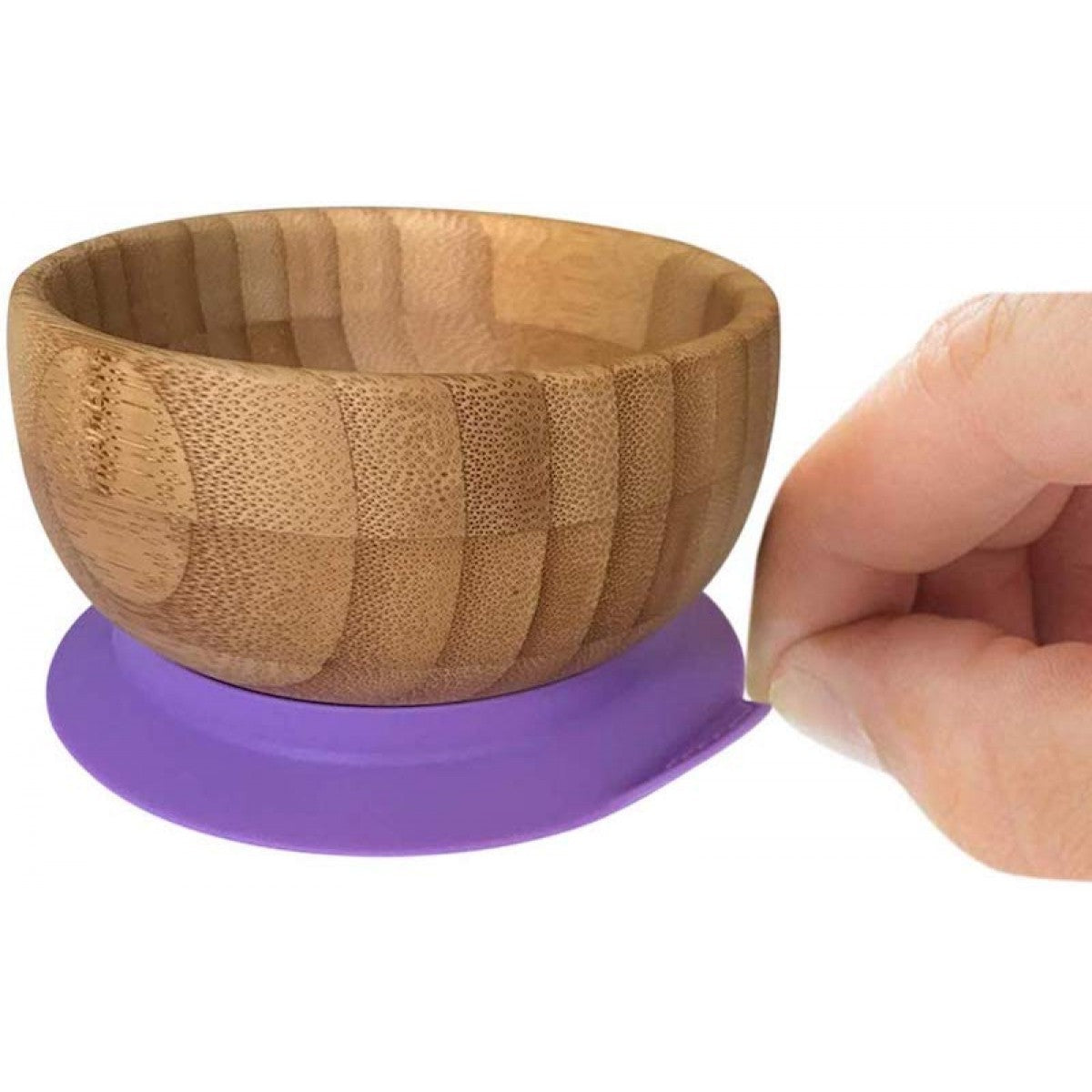 Set castron și linguriță din bambus organic Oaki - Mov
