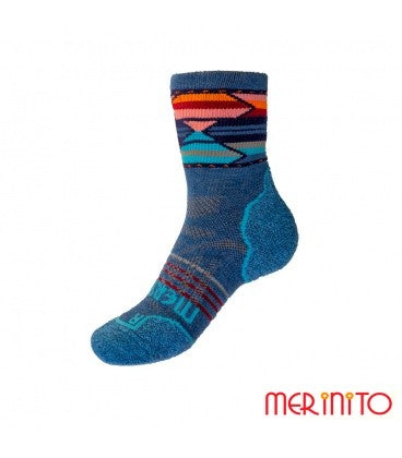 Șosete Merinito Multicolor Sport Quarter lână merinos - Albastru