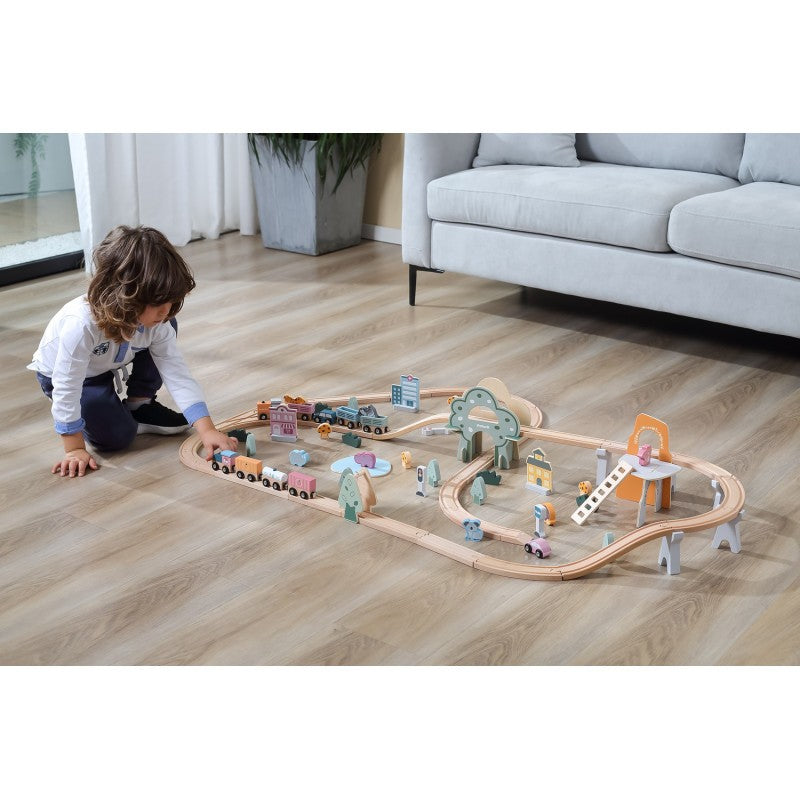 Set de trenulete din 90 de piese, PolarB Viga
