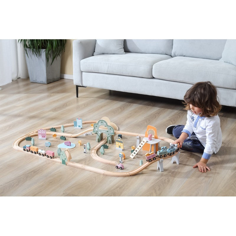 Set de trenulete din 90 de piese, PolarB Viga