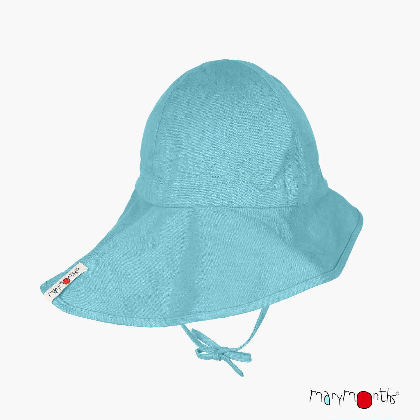 Pălărie ajustabilă ManyMonths Original cânepă și bumbac - Angel Turquoise