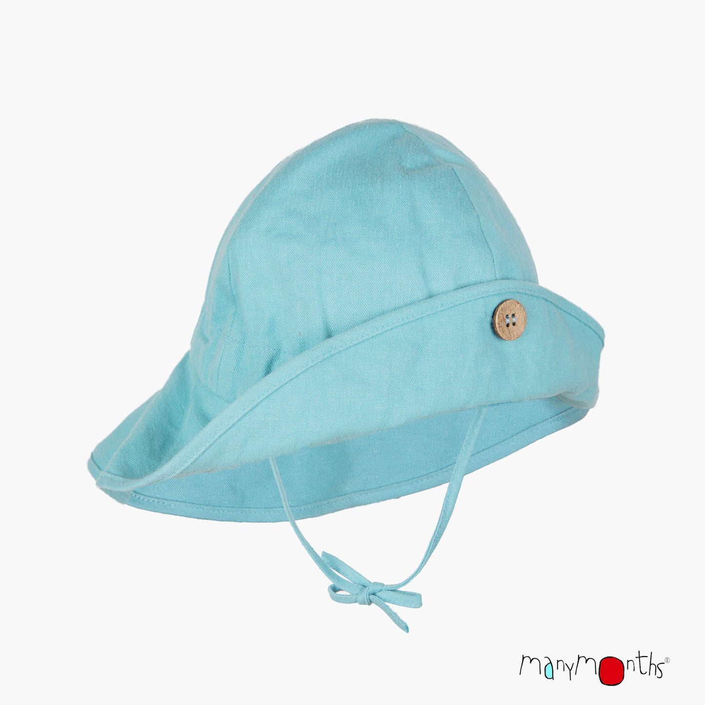 Pălărie ajustabilă ManyMonths Original cânepă și bumbac - Angel Turquoise