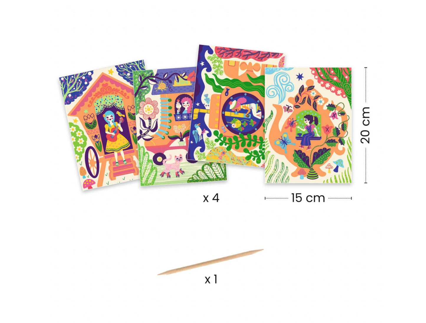 Joc creativ de răzuit, Căsuțe trăsnite, Djeco