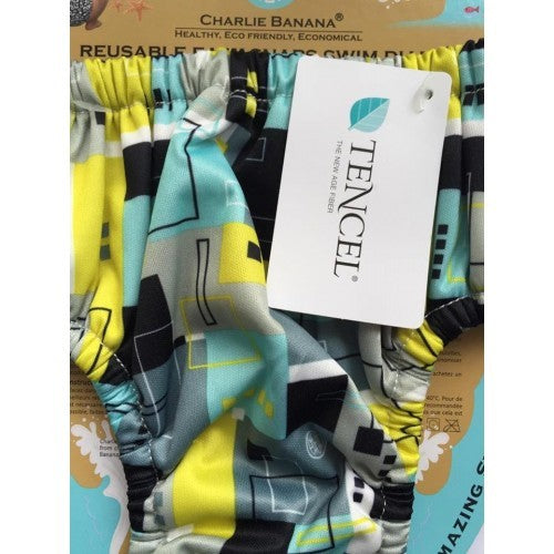 Scutec refolosibil de înot Charlie Banana cu interior de Tencel și capse laterale - model Picasso