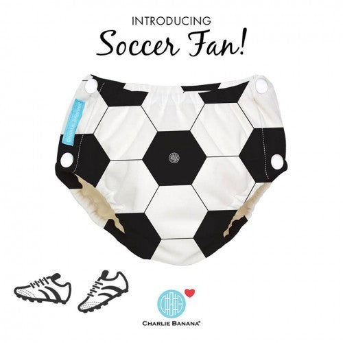 Scutec refolosibil de înot Charlie Banana cu interior de Tencel și capse laterale - Soccer