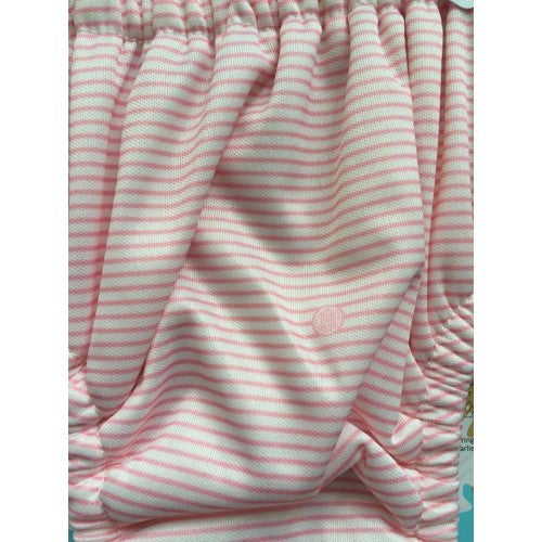 Scutec refolosibil de înot Charlie Banana cu interior de Tencel și capse laterale - model Pencil Stripes Pink