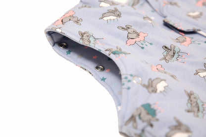 Sac de dormit cu piciorușe și cu mâneci, Bunny Blue