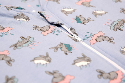 Sac de dormit cu piciorușe și cu mâneci, Bunny Blue