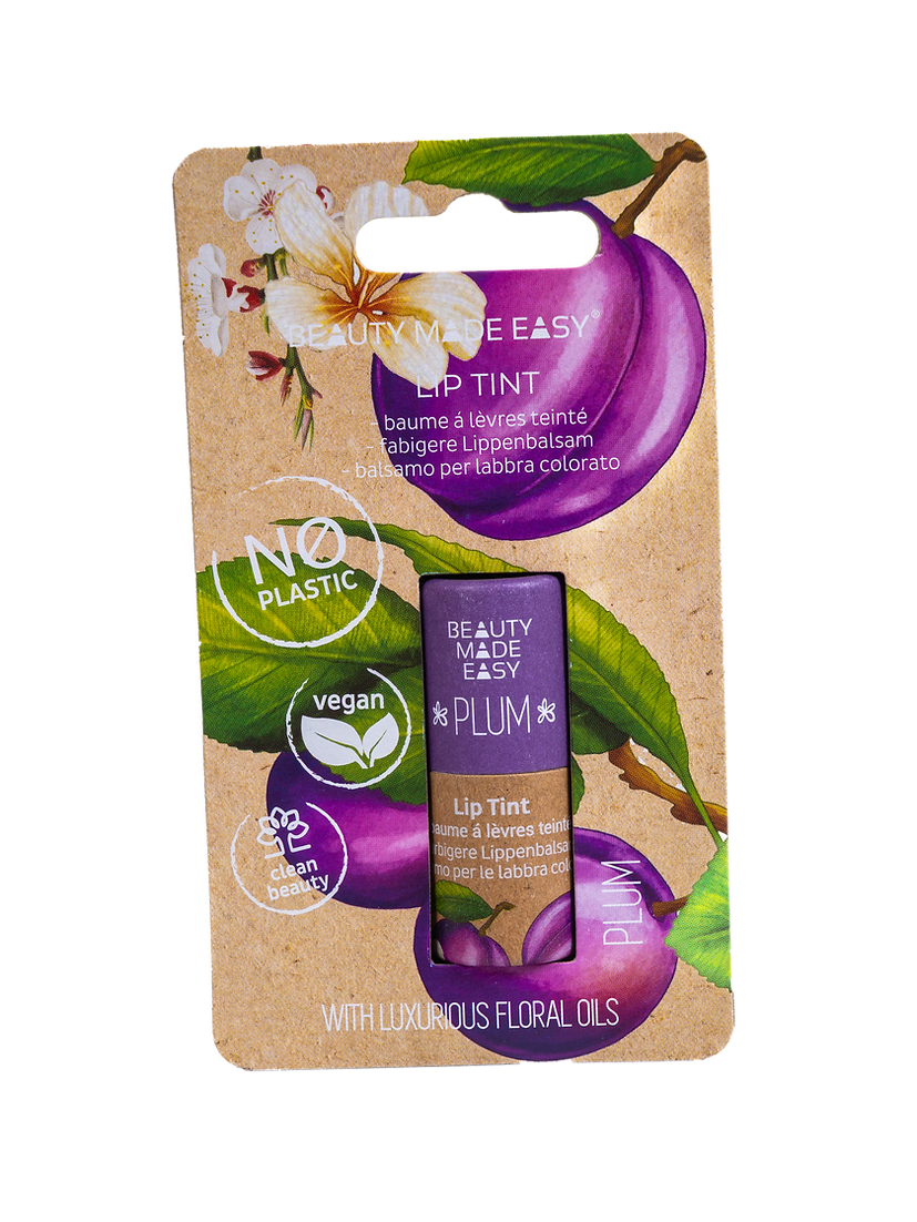 Balsam buze nuanțat, vegan, zero plastic, Plum, Beauty Made Easy, 5.5 g