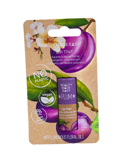 Balsam buze nuanțat, vegan, zero plastic, Plum, Beauty Made Easy, 5.5 g