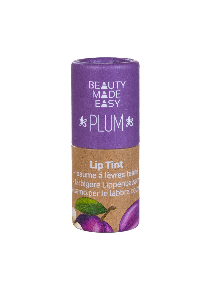 Balsam buze nuanțat, vegan, zero plastic, Plum, Beauty Made Easy, 5.5 g