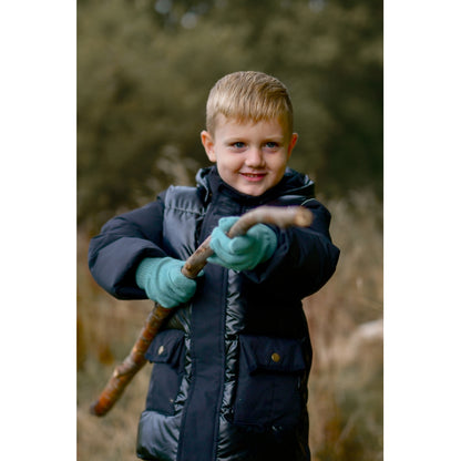 Mănuși tricotate cu lână Magic Gloves Mikk-line - set de 3 perechi Darkest Sprouse-Faded Denim-Balsam Green