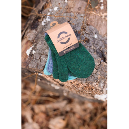 Mănuși Mikk-line tricotate cu lână - set de 3 perechi: Darkest Sprouse-Faded Denim-Balsam Green