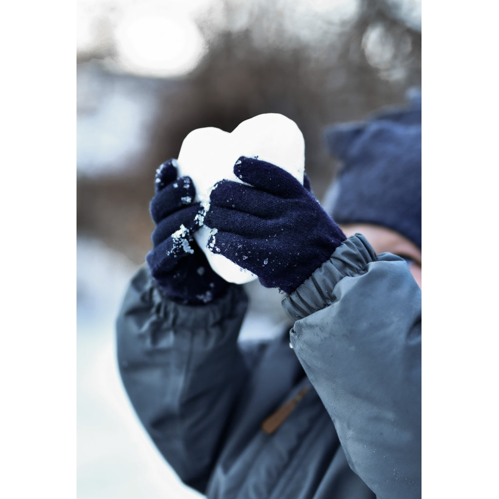Mănuși tricotate cu lână Magic Gloves Mikk-line - set de 3 perechi Blue Nights - Antrazite - Black