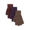 Mănuși tricotate cu lână Magic Gloves Mikk-line - set de 3 perechi Plum Perfect - Deep Mahogany - Oxblood Red