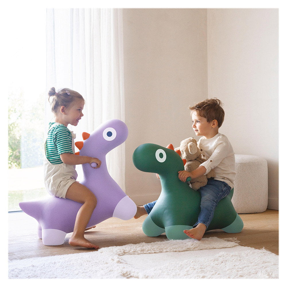 Hoppi Dino, dinozaur gonflabil săltăreț, verde, Quut Toys