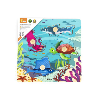 Puzzle cu mâner - Animale marine în habitat, Viga