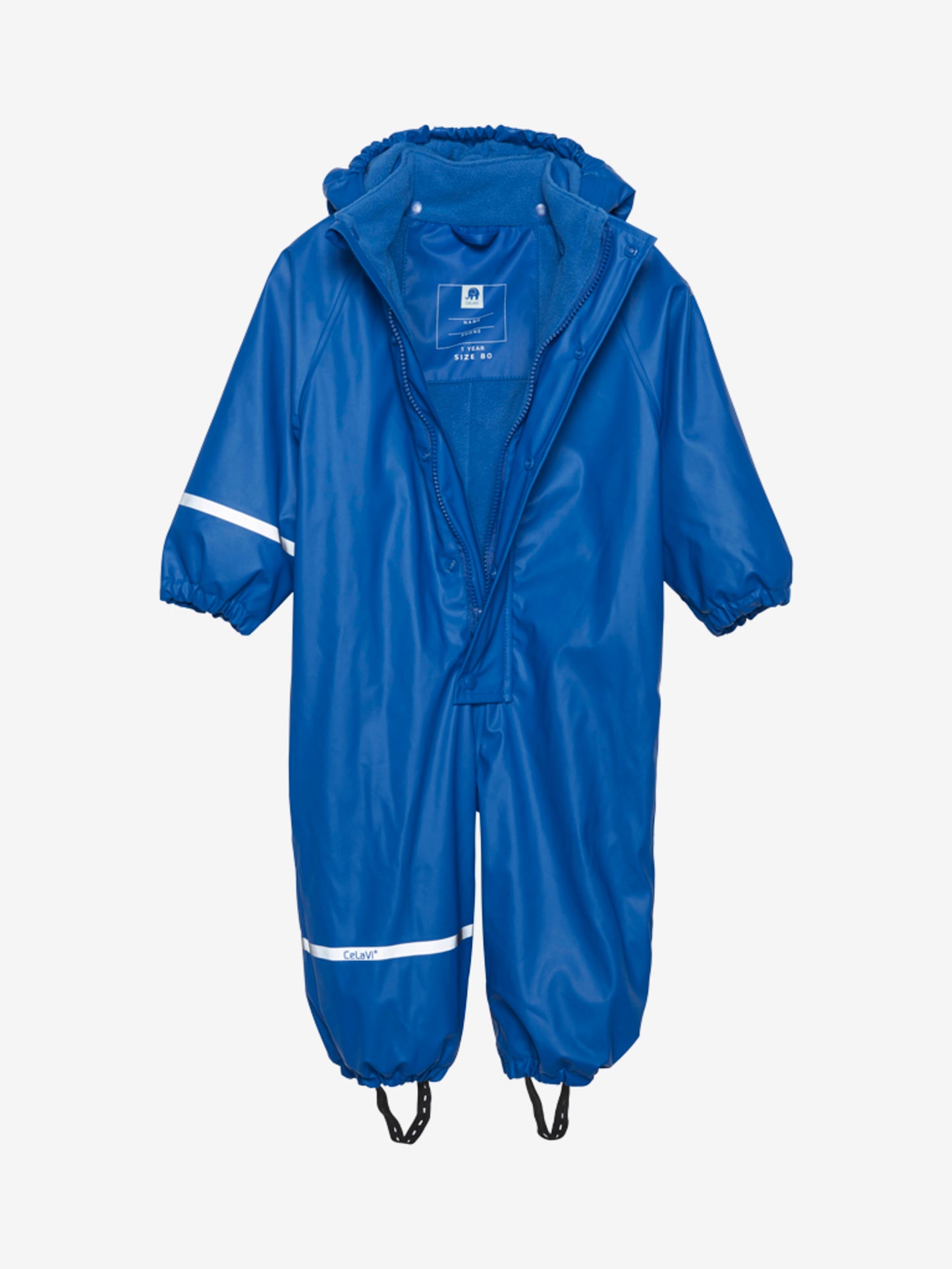 Costum de ploaie întreg căptuşit cu fleece Celavi -  Déja Vu Blue