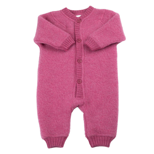 Joha - Overall din lână merinos fleece Dark Pink