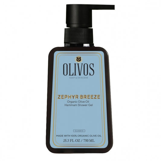 Gel de dus Zephyr Breeze cu ulei de masline si parfum de Hammam, Olivos, 750 ml