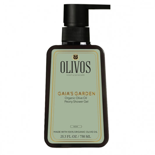 Gel de duș Gaia's Garden cu ulei de măsline și parfum de bujor, Olivos, 750 ml