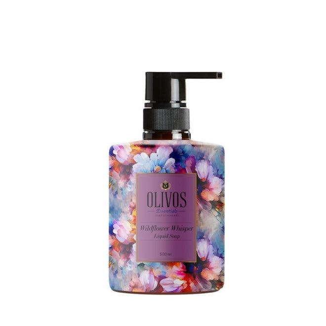 Săpun lichid Wildflower Whisper cu parfum de flori de câmp, lavandă și scorțișoară, Olivos, 500 ml